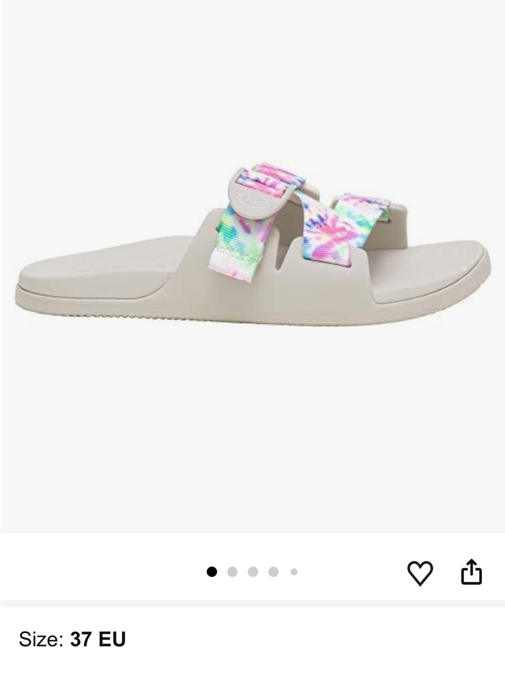 Chaco Chillos Slides Tie-Dye Strap Sandals - White Size 9 - Picture 3 of 7
